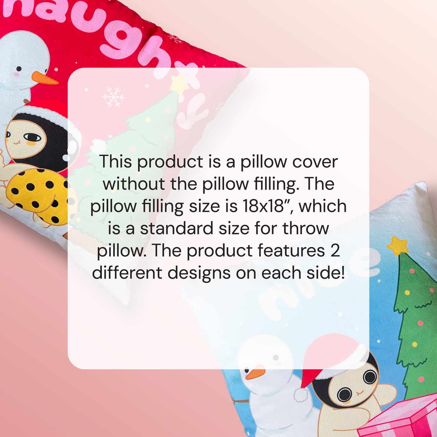 Holiday Double-Sided Throw Pillow Cover