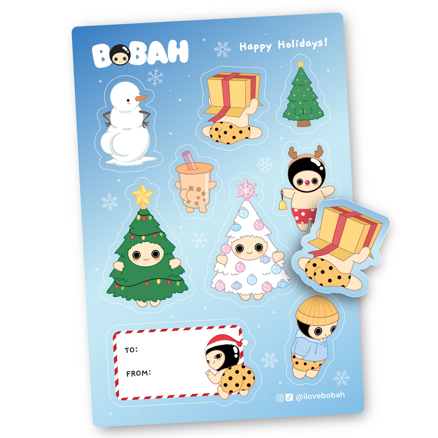 Bobah Holiday Sticker Sheet